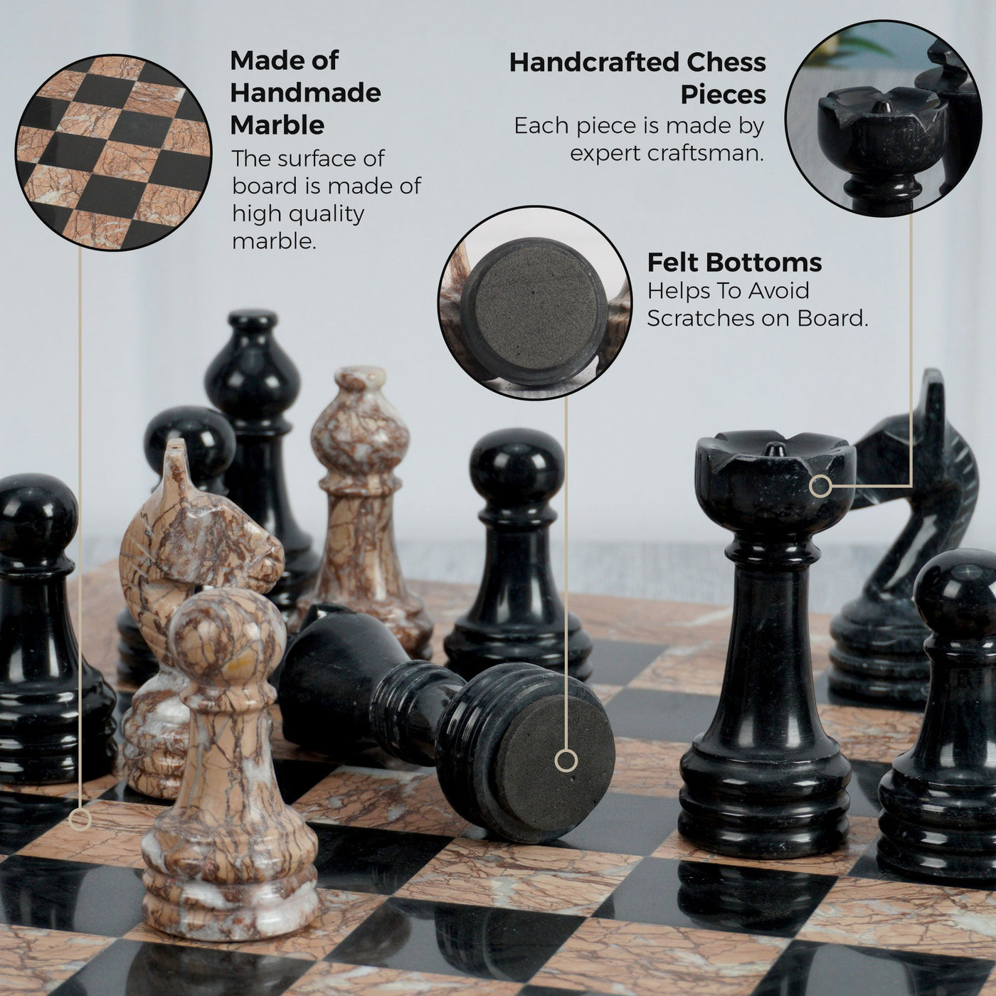 Marble Align and Black Chess Set