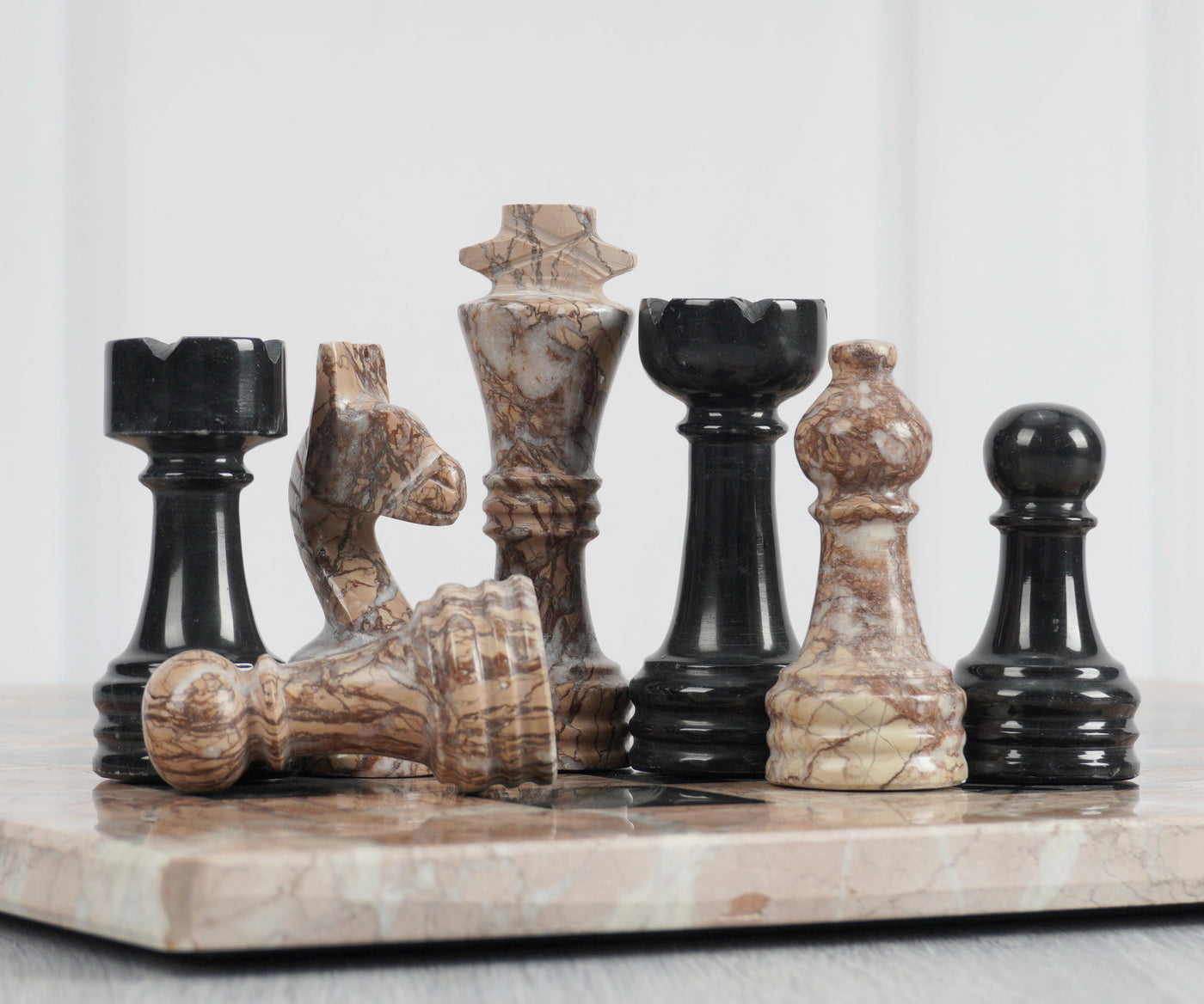 Marble Align and Black Chess Set